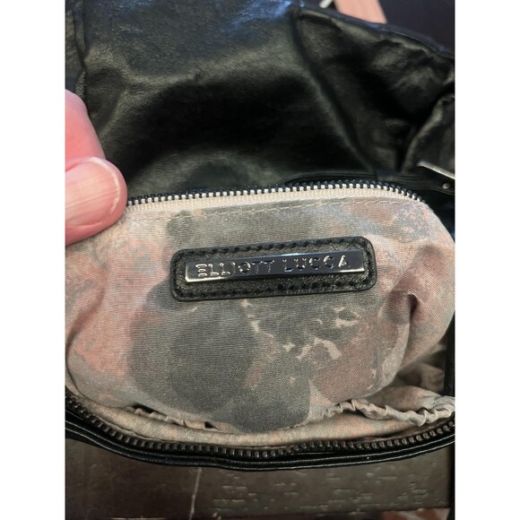 Elliott Lucca Crossbody Bag Womens Black Leather Magdalena Woven Turn Lock - Picture 11 of 13